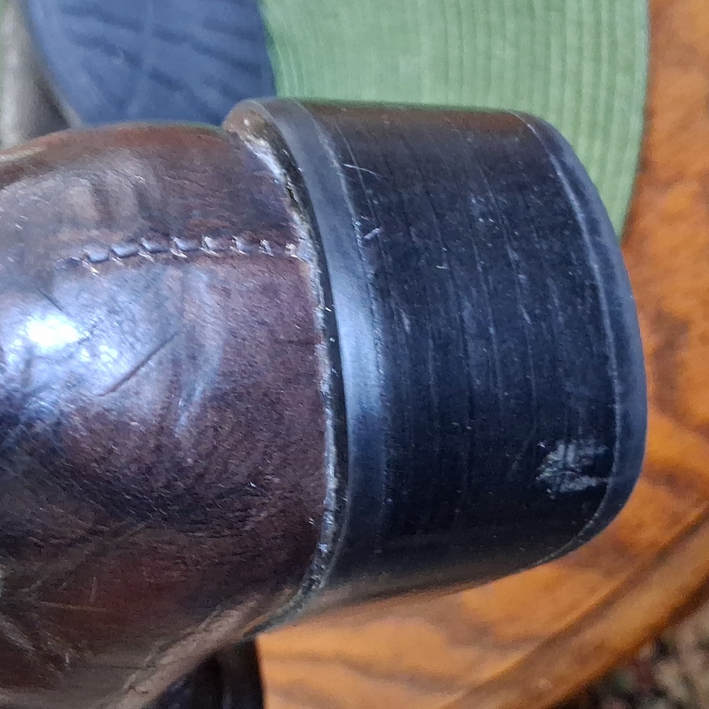 Born Chocolate Brown Leather Knee High Riding Moto Style Boots Size 5 - Picture 11 of 14